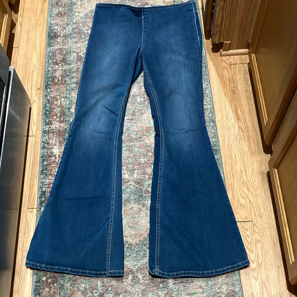 We The Free Blue Flare Wide Leg Jeans